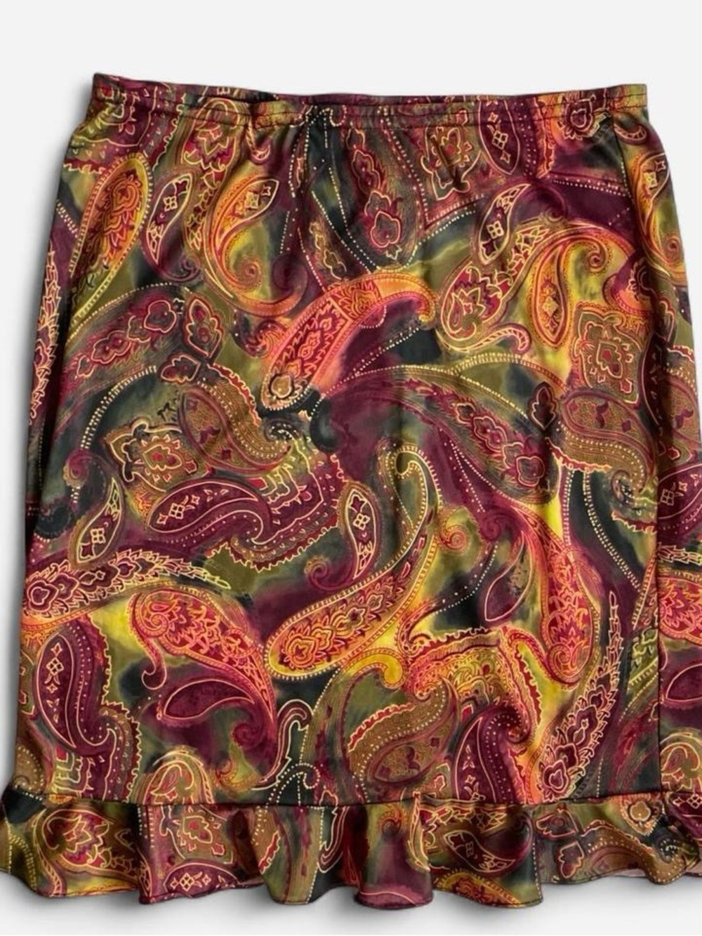 Vintage Y2K colorful paisley midi skirt